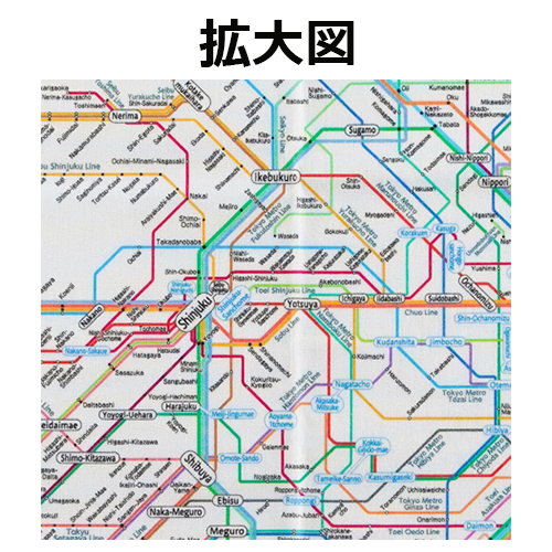 鉄道路線図ハンカチ 首都圏 英語 東京カートグラフィック